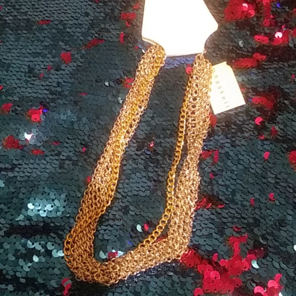 Silver and gold chain necklace